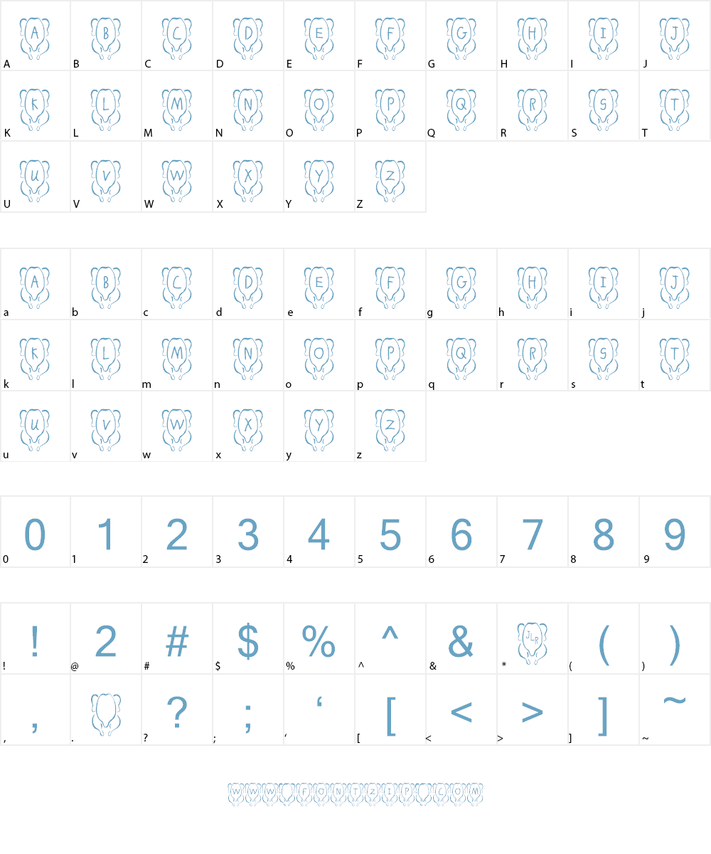 JLR White Meat Font Character